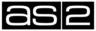 Logo mit Text as2 in weißem Design